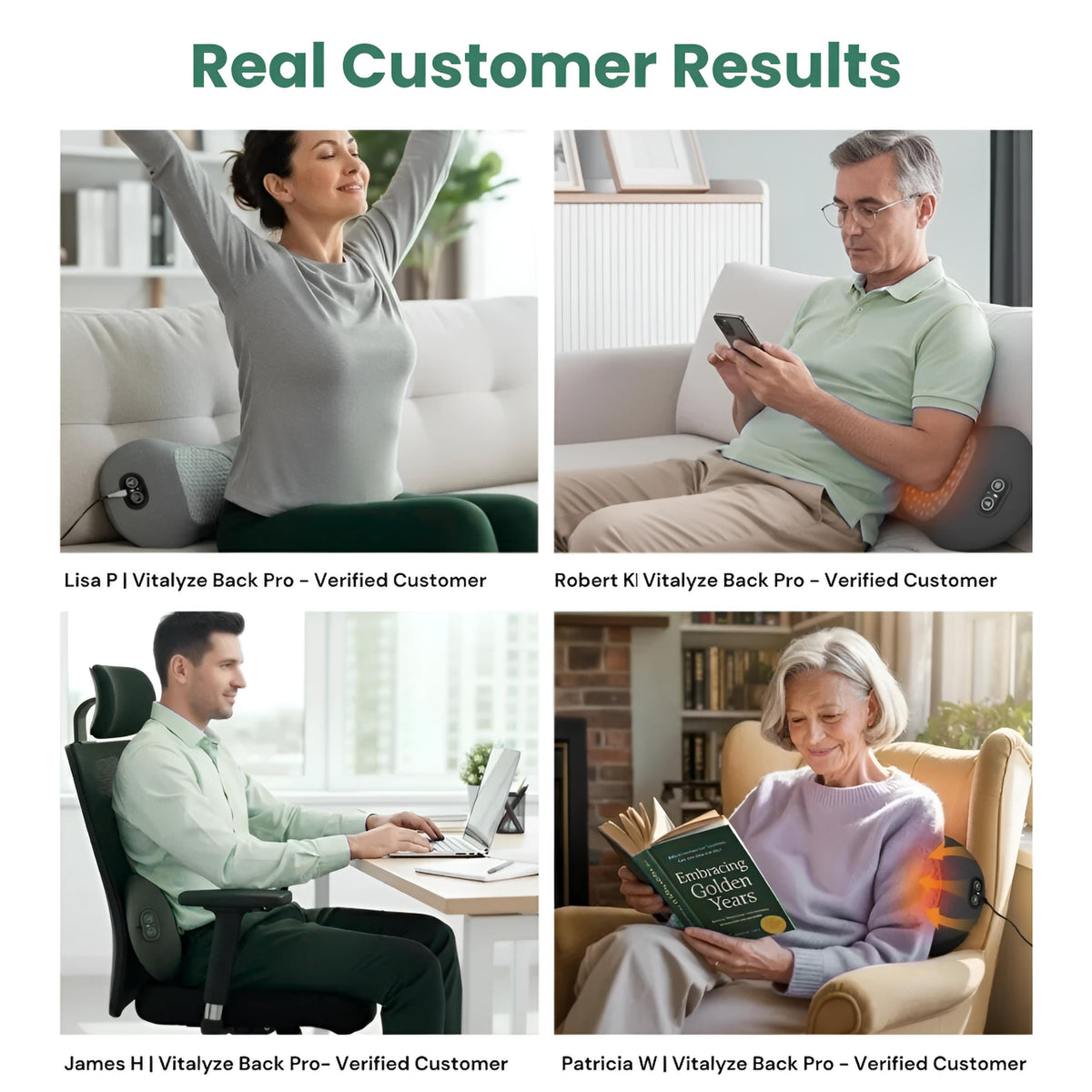 Vitalyze Back Pro - Triple Fusion Massager for Back Pain Relief